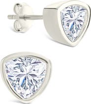 Sterling Forever Trillion Cut Cubic Zirconia Stud Earrings