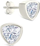 Sterling Forever Trillion Cut Cubic Zirconia Stud Earrings