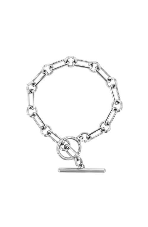 Sheryl Lowe Oval Link Chain Bracelet With Toggle In Sterling Silver