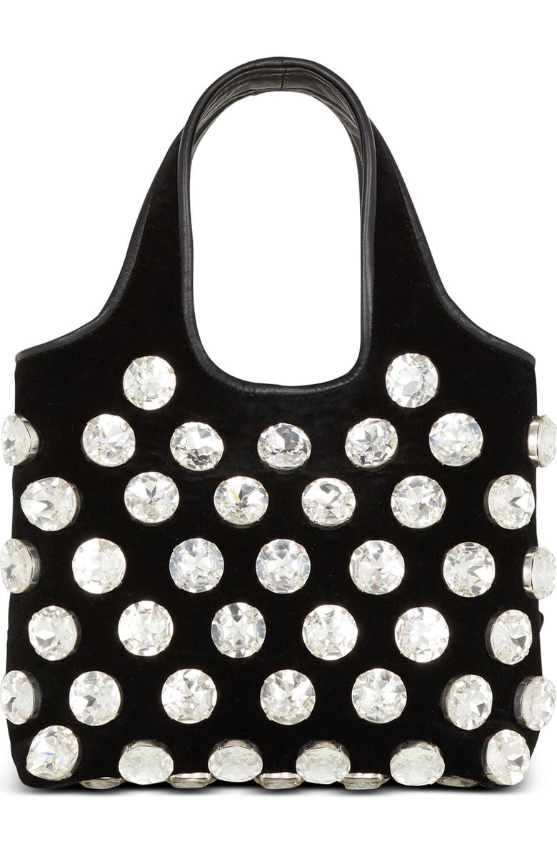 Balmain Small B-Army Crystal Embellished Shopper Tote, Alternate, color,