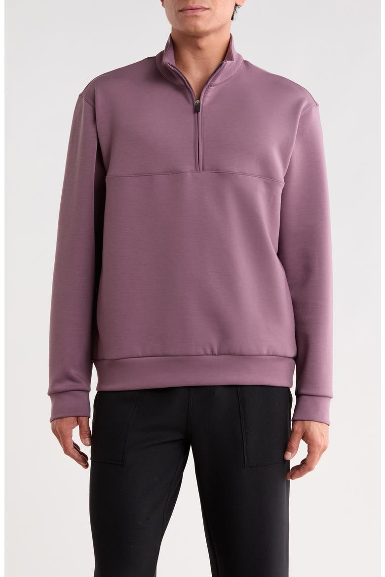 Double Knit Quarter Zip Sweatshirt, Main, color, PURPLE FLINT