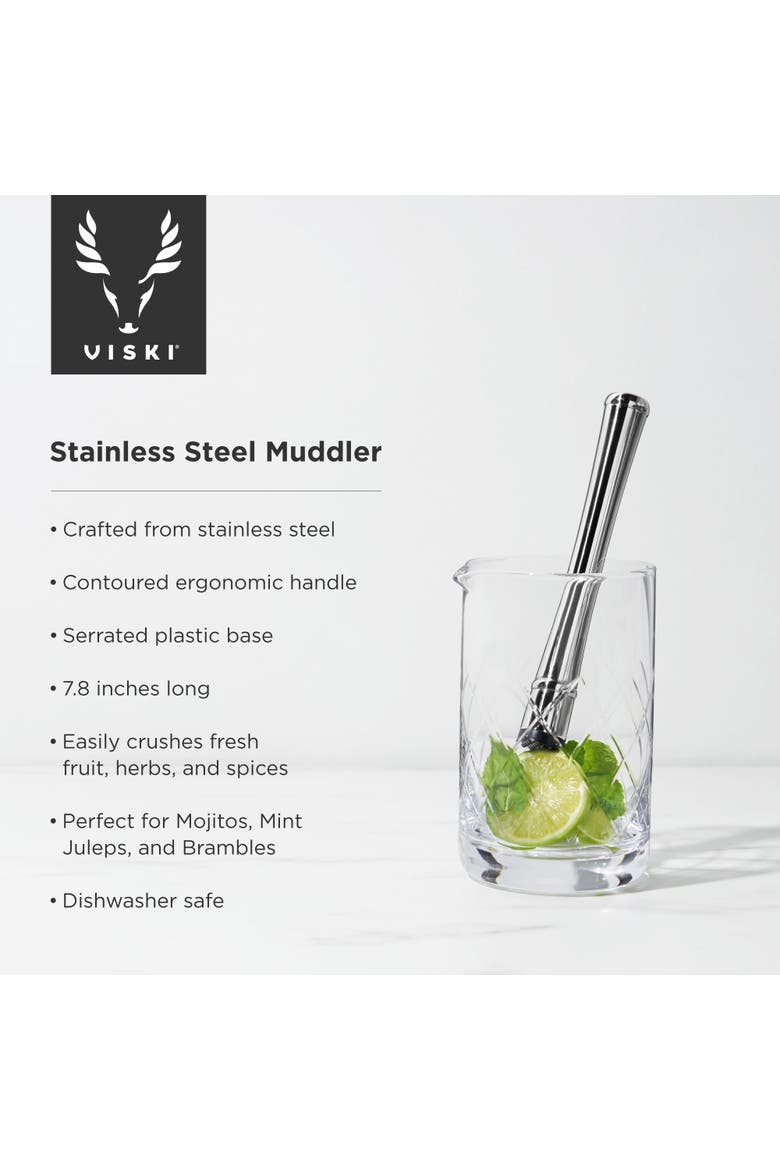 Harrison Muddler in Stainless Steel, Alternate, color, Silver