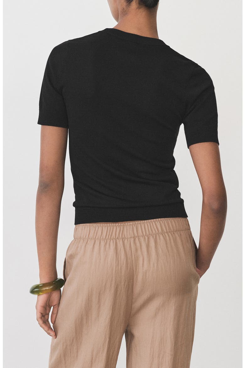 Short Sleeve Sweater, Alternate, color, BLACK