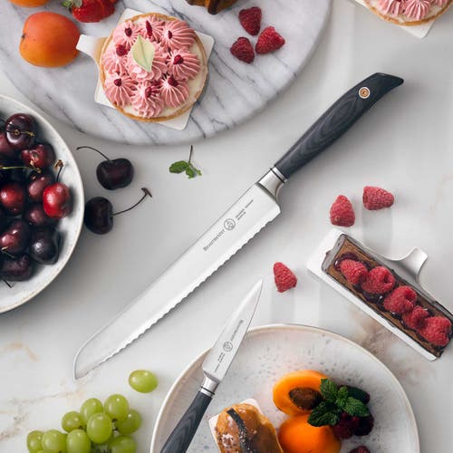 Messermeister Blacksmith Scalloped Slicing Knife 8.5 Inches In Black
