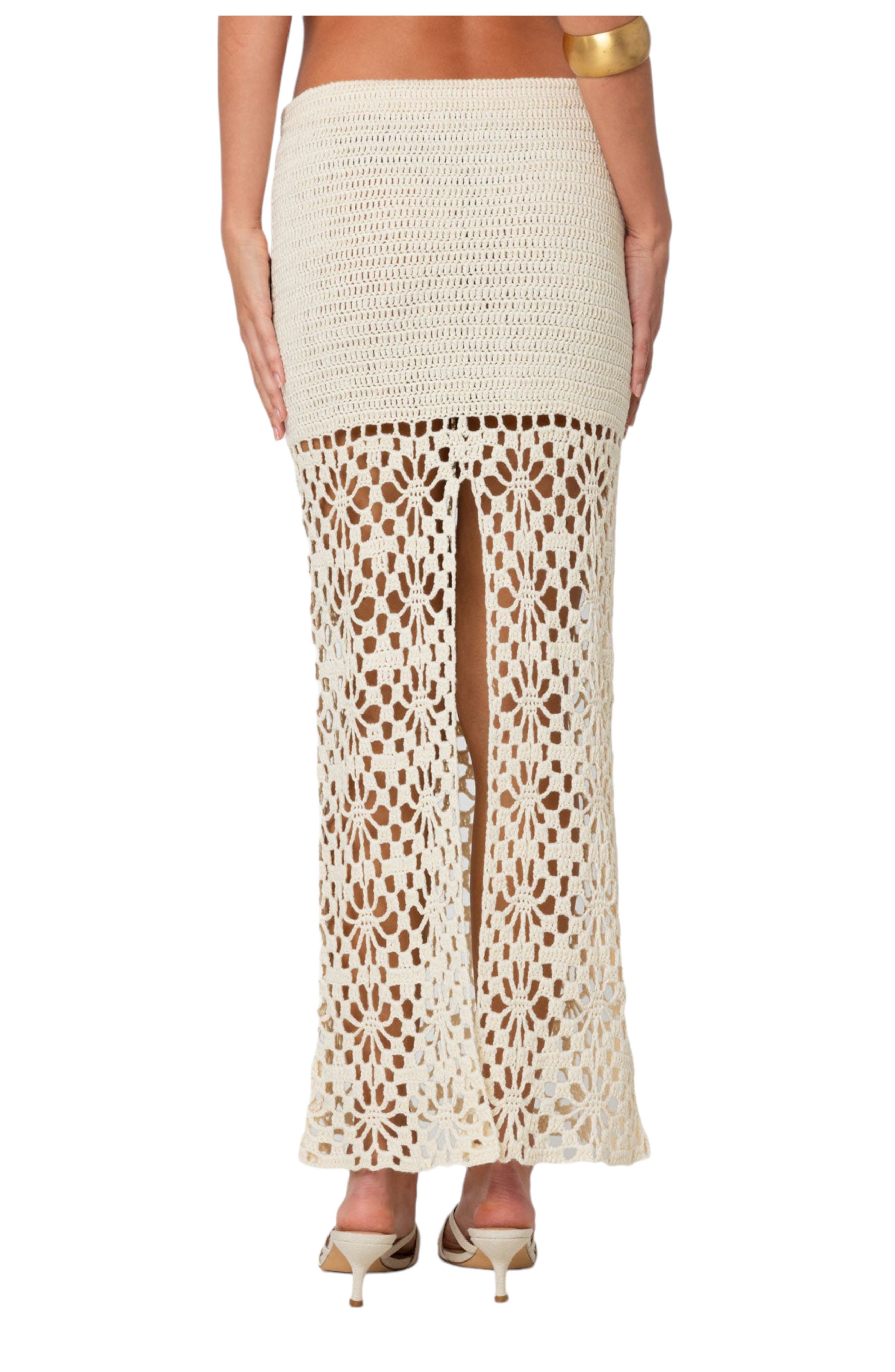 Ida Semisheer Crochet Maxi Skirt - image 2