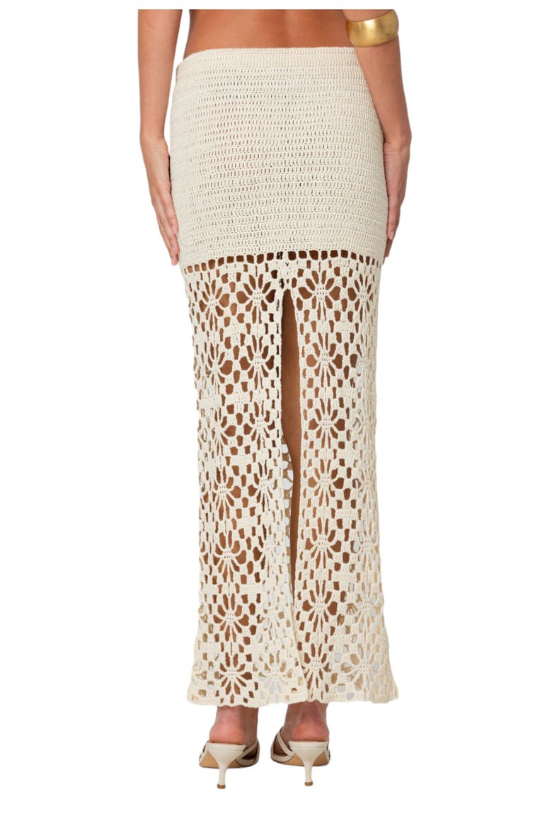 Ida Semisheer Crochet Maxi Skirt, Alternate, color, CREAM