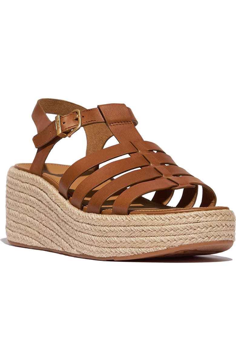FitFlop Espadrille Platform Wedge Sandal, Main, color, Deep Tan