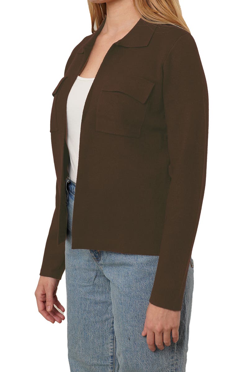 CYRUS Open Front Knit Cardigan, Alternate, color, Hickory Brown