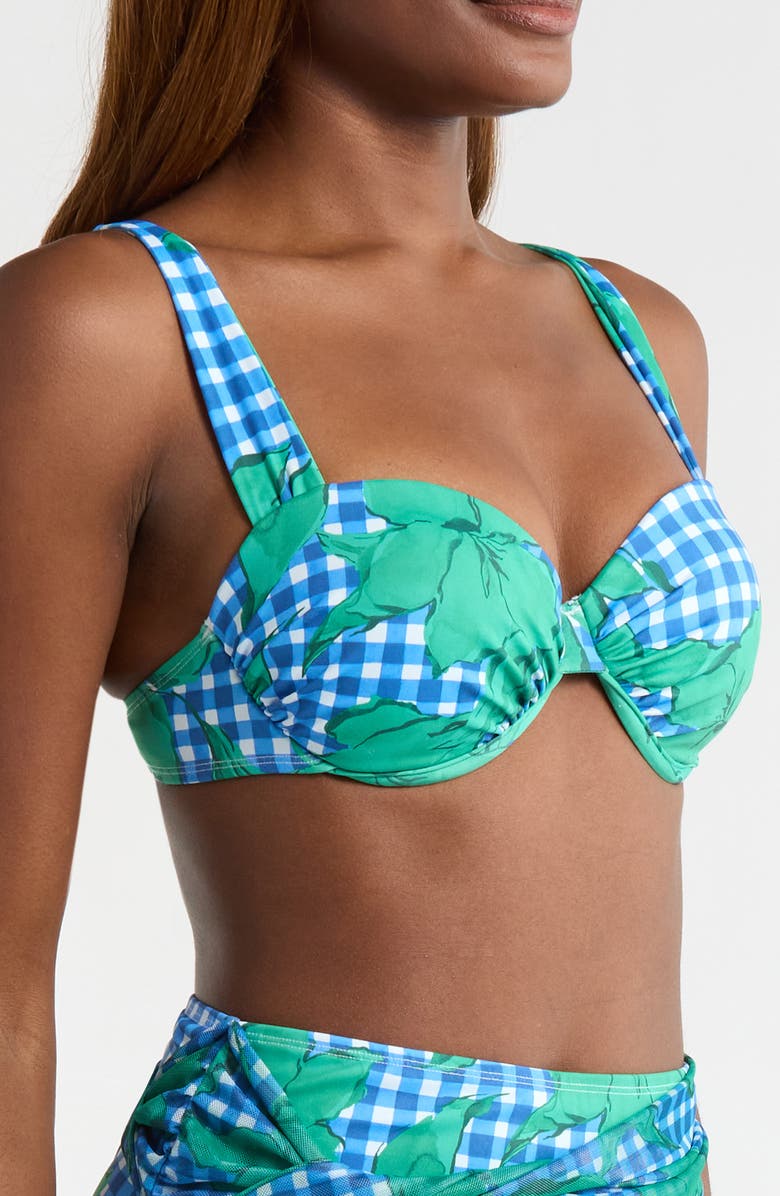 Hutch Underwire Push-Up Bikini Top, Alternate, color, Cobalt/Teal Floral