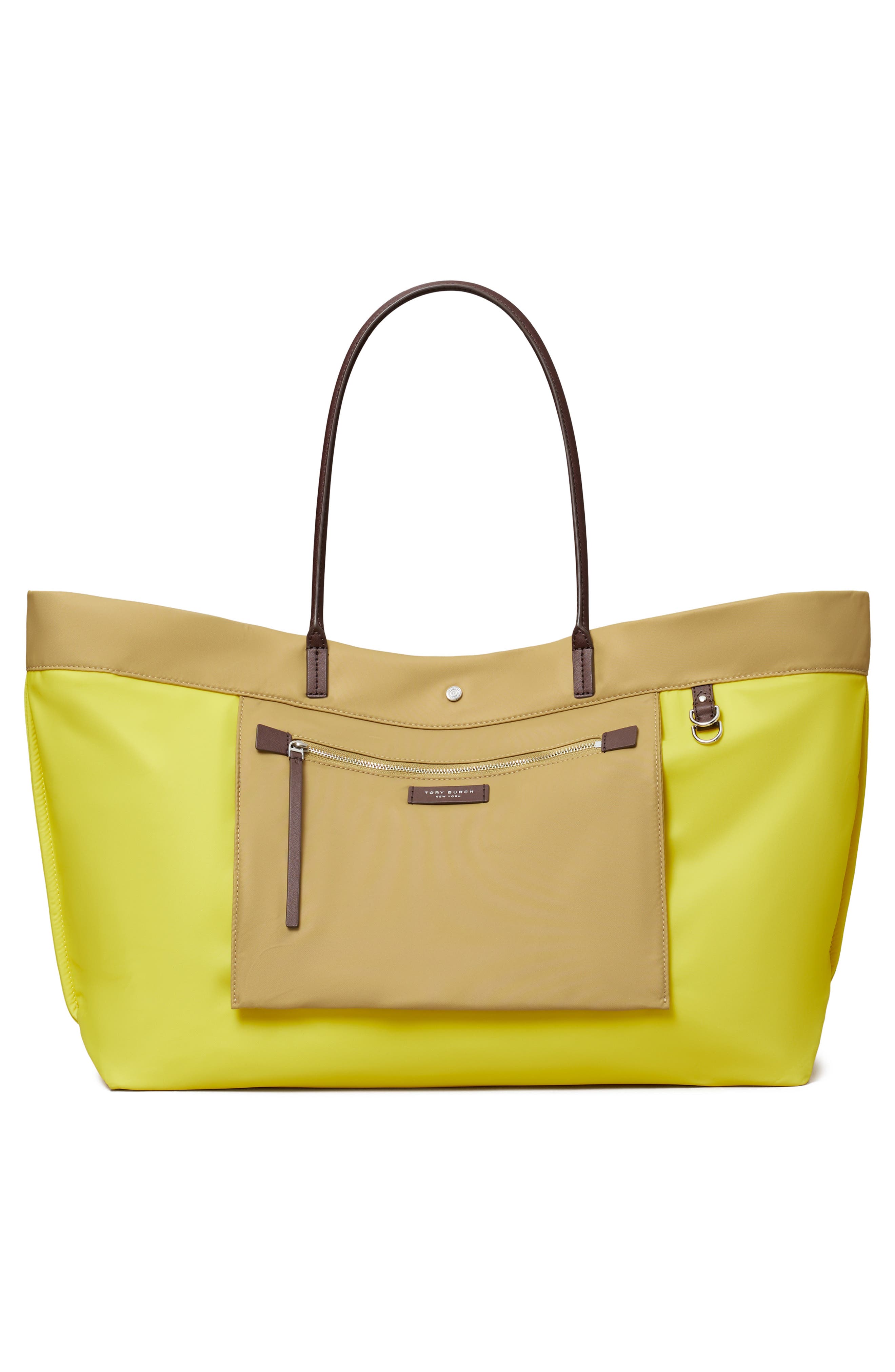 Tory Burch Ella Twist Tote, Alternate, color, Wheat