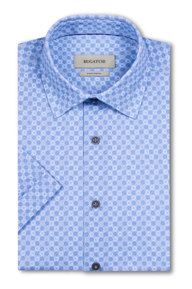 Miles OoohCotton® Medallion Print Short Sleeve Button-Up Shirt, Alternate, color, AIR BLUE