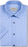 Bugatchi Miles OoohCotton® Medallion Print Short Sleeve Button-Up Shirt