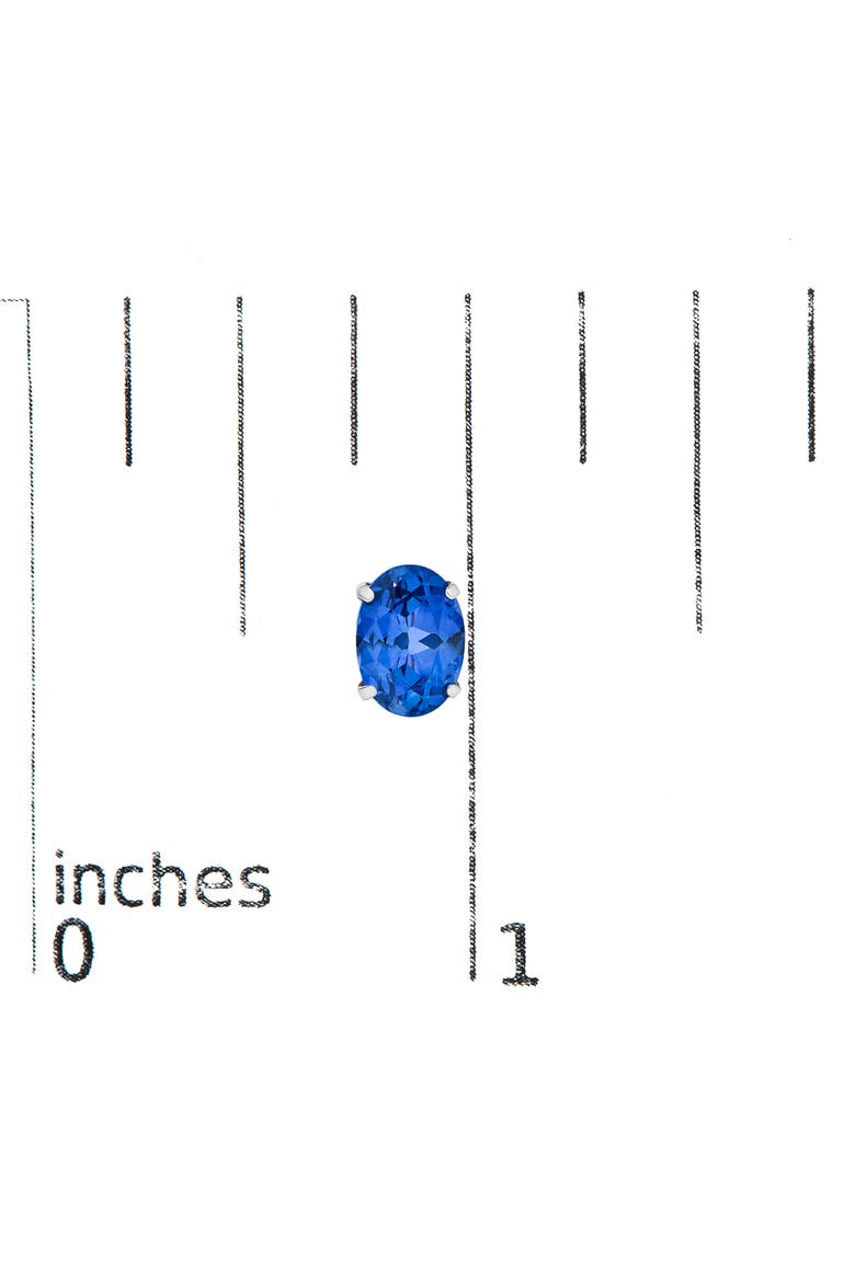 Platinum 5X7 MM Lab Created Blue Sapphire Oval Solitaire Stud Earrings, Alternate, color, Platinum
