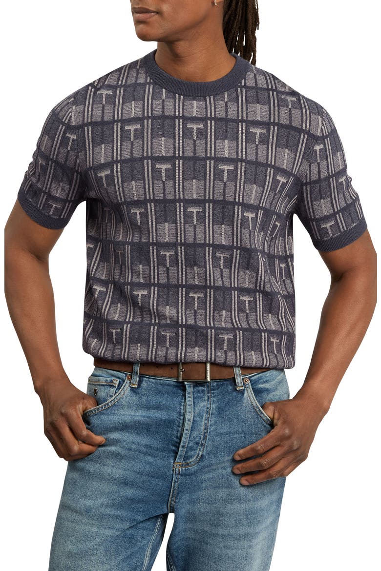 Britton Geometric T-Shirt, Main, color, NAVY