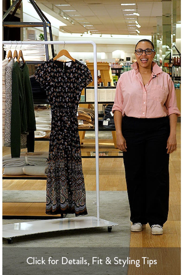 Floral Print Flutter Sleeve Midi Dress video