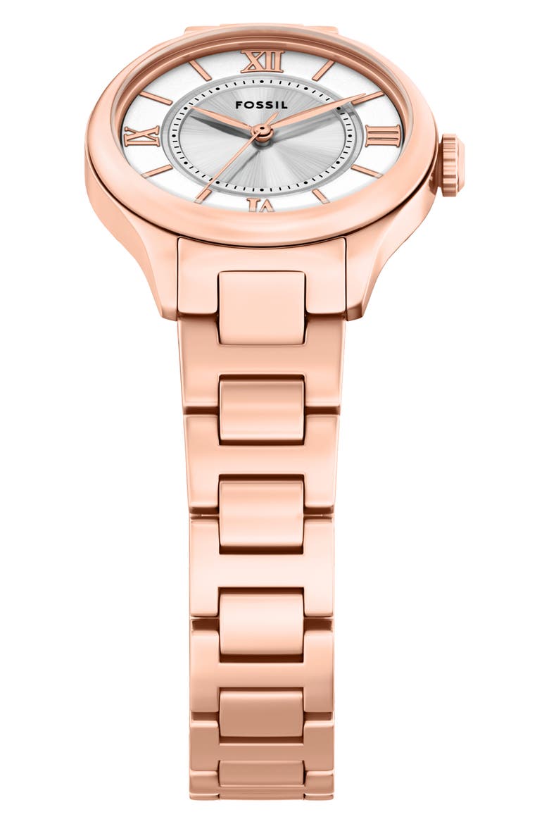 Gilmore Bracelet Watch, 28mm, Alternate, color, ROSE/ SILVER