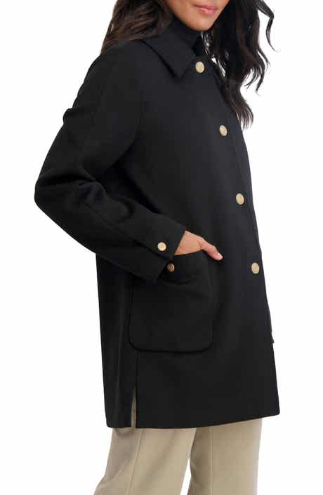 Tahari Paula Single Breasted Wool Bend Coat