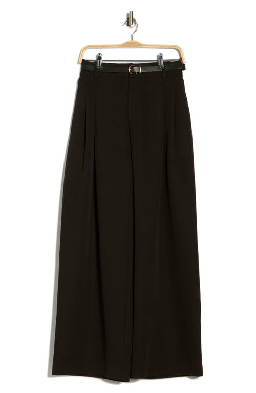 Gemma + Jane Double Pleat Wide Leg Pants In Black