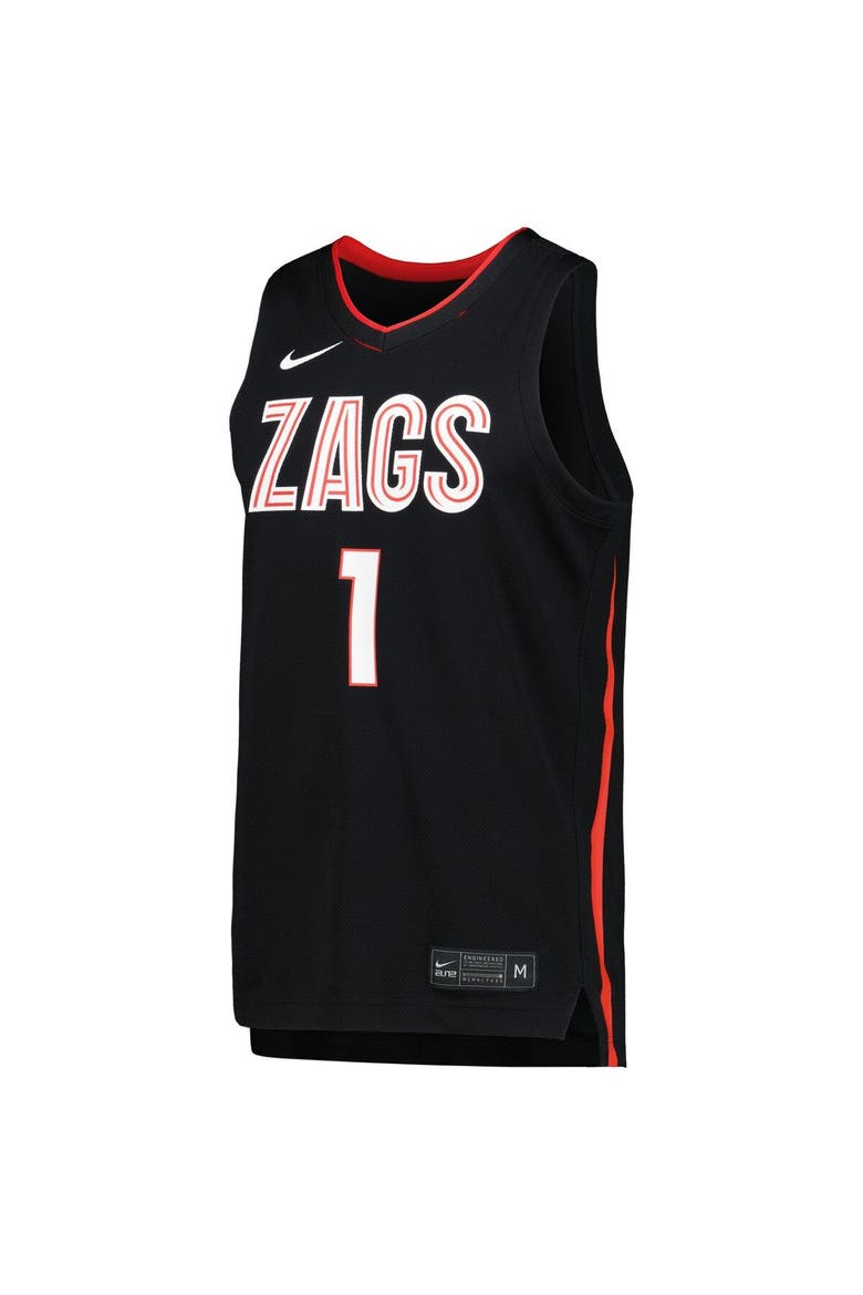 Men's Nike Black Gonzaga Bulldogs Icon Replica Basketball Jersey, Alternate, color, Black
