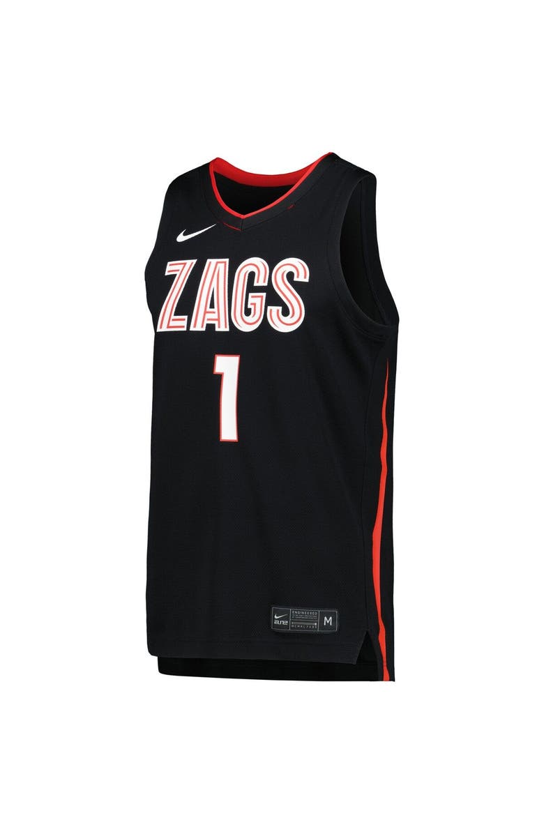 Nike Men's Nike Black Gonzaga Bulldogs Icon Replica Basketball Jersey, Alternate, color,