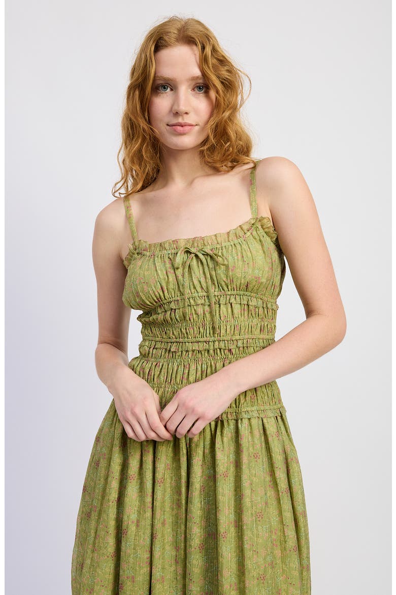 Jenny Midi Dress, Alternate, color, LIGHT GREEN DITSY