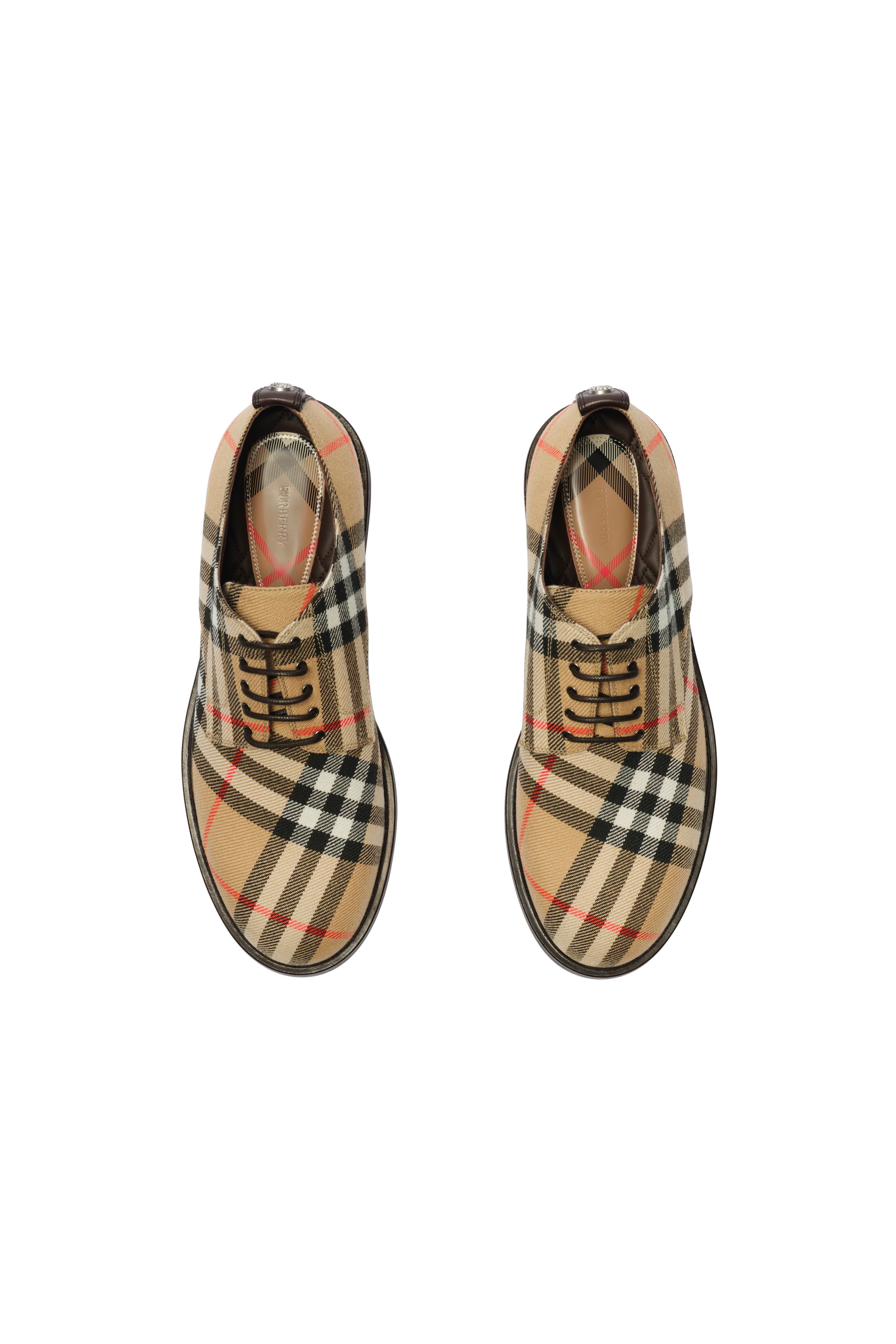 Burberry Check Pembroke Derby Shoes, Alternate, color, Sand Beige