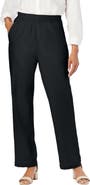Jessica London Lightweight Linen Blend Straight Leg Pants