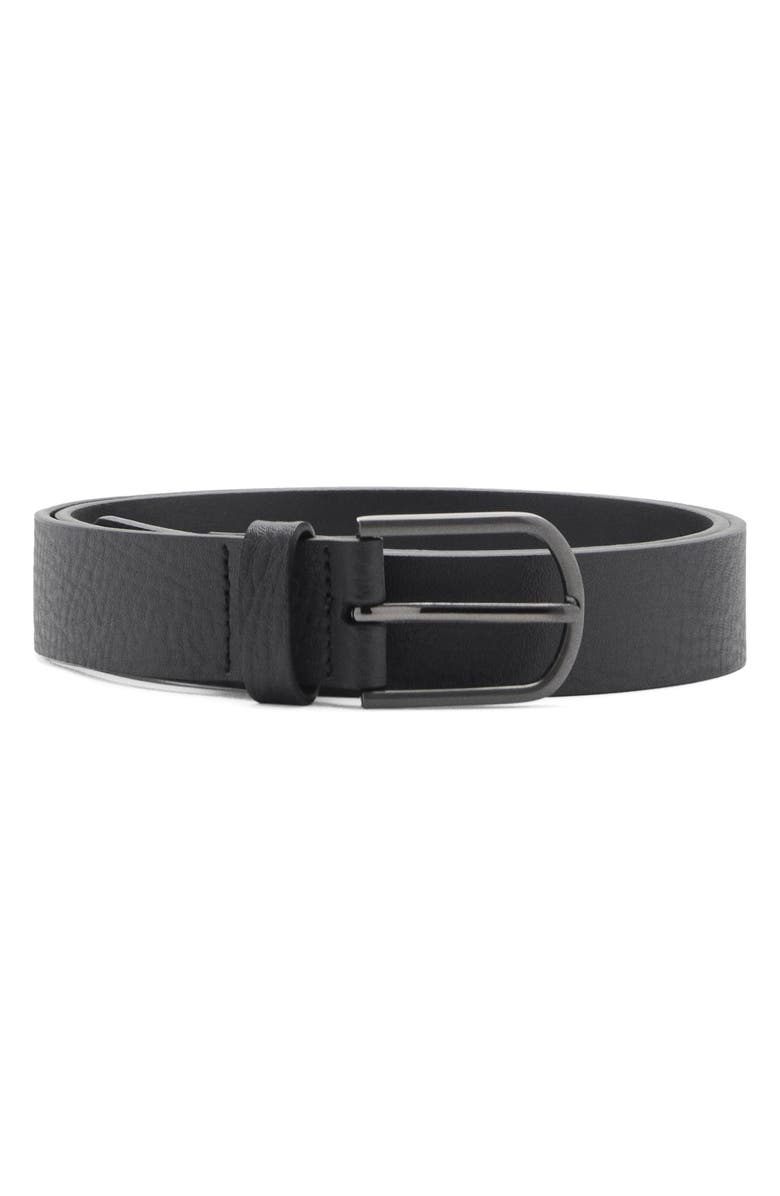 MANGO Pebbled Leather Belt, Main, color, 