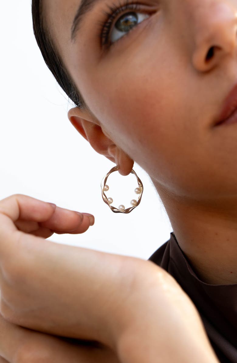 Dower & Hall Waterfall Baroque Pearl Hoops, Alternate, color, Sterling Silver