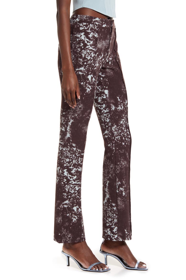 Stretch Bootcut Pants, Alternate, color, TEAL- BROWN LIQUID STONE