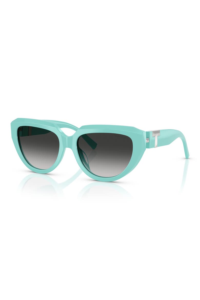 55mm Gradient Pillow Sunglasses, Alternate, color, TIFFANY BLUE / GREY GRADIENT