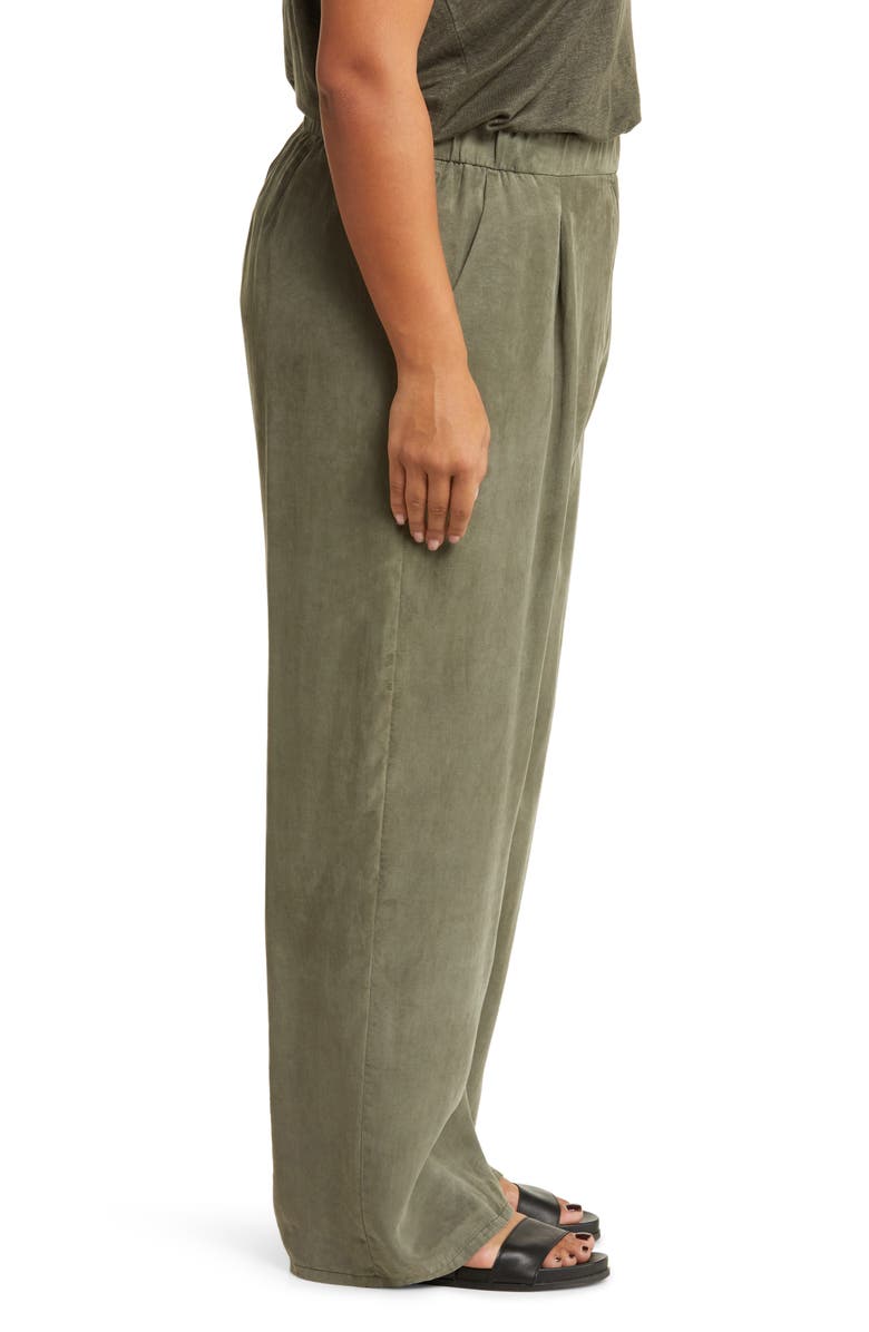 Eileen Fisher Pleated High Waist Pants, Alternate, color, Grove