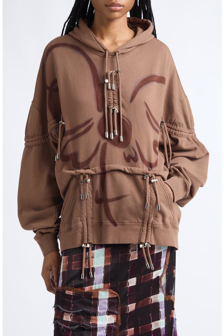 Aurora Mohawk Burst Cotton Hoodie, Main, color, EARTH FLOWER