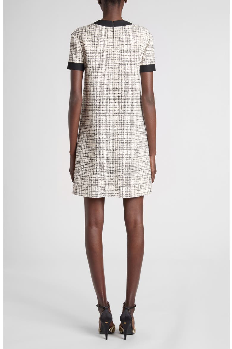 Short Sleeve Tweed Minidress, Alternate, color, VANILLA