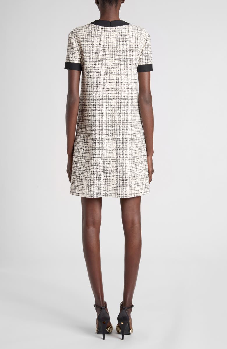 Valentino Garavani Short Sleeve Tweed Minidress, Alternate, color, Vanilla