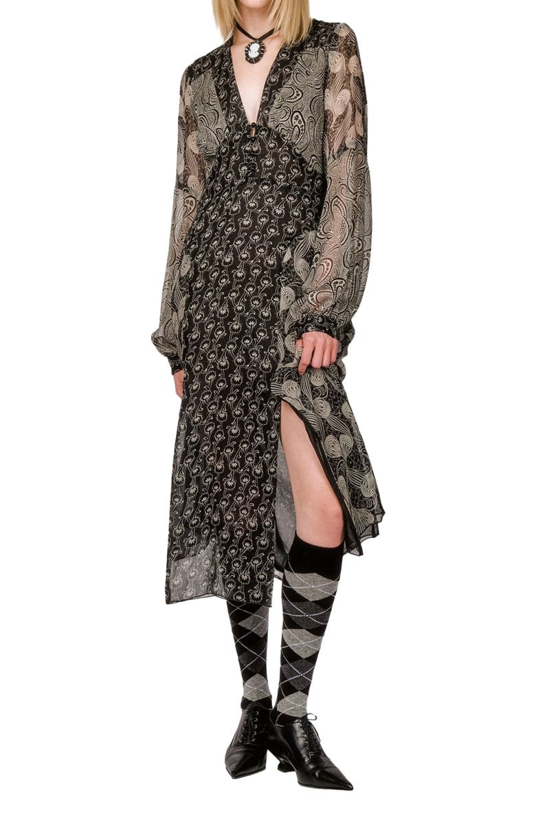 Anna Sui Beardsley Combo Dress, Alternate, color, 