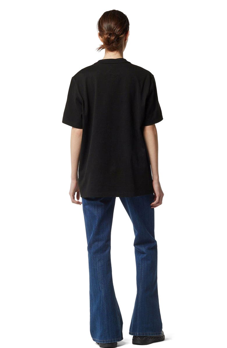MCM Logo Plate T-Shirt in Organic Cotton, Alternate, color, Black