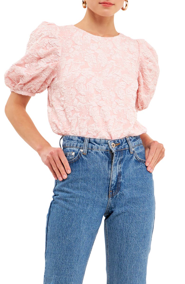 Endless Rose Textured Floral Blouse, Main, color, Pink
