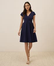 Pact Fit & Flare Crossover Dress