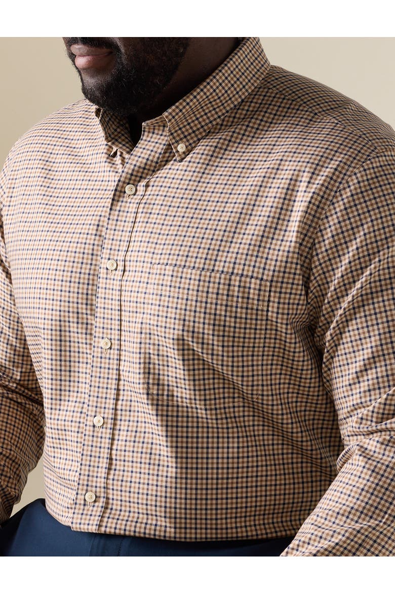 Big & Tall  Non-Iron Fall Plaid Sport Shirt, Alternate, color, SAFARI MINI CHECK