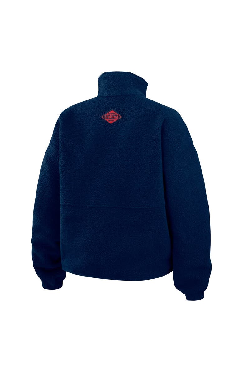 WEAR by Erin Andrews Women's WEAR by Erin Andrews Navy Columbus Blue Jackets Polar Fleece Half-Zip Jacket, Alternate, color,