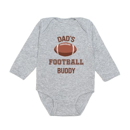 Sweet Wink Dad's Football Buddy Long Sleeve Bodysuit In Gray