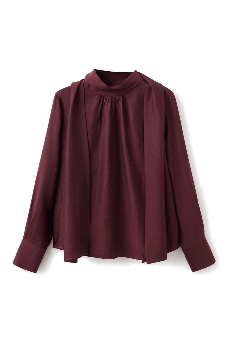 Scarf Top, Alternate, color, MAROON