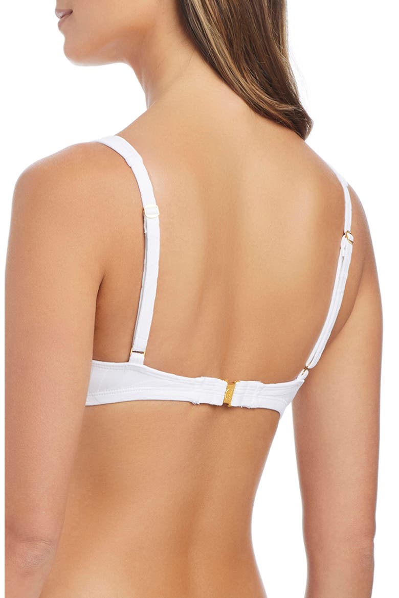 O-Ring Jacquard Bikini Top, Alternate, color, WHITE