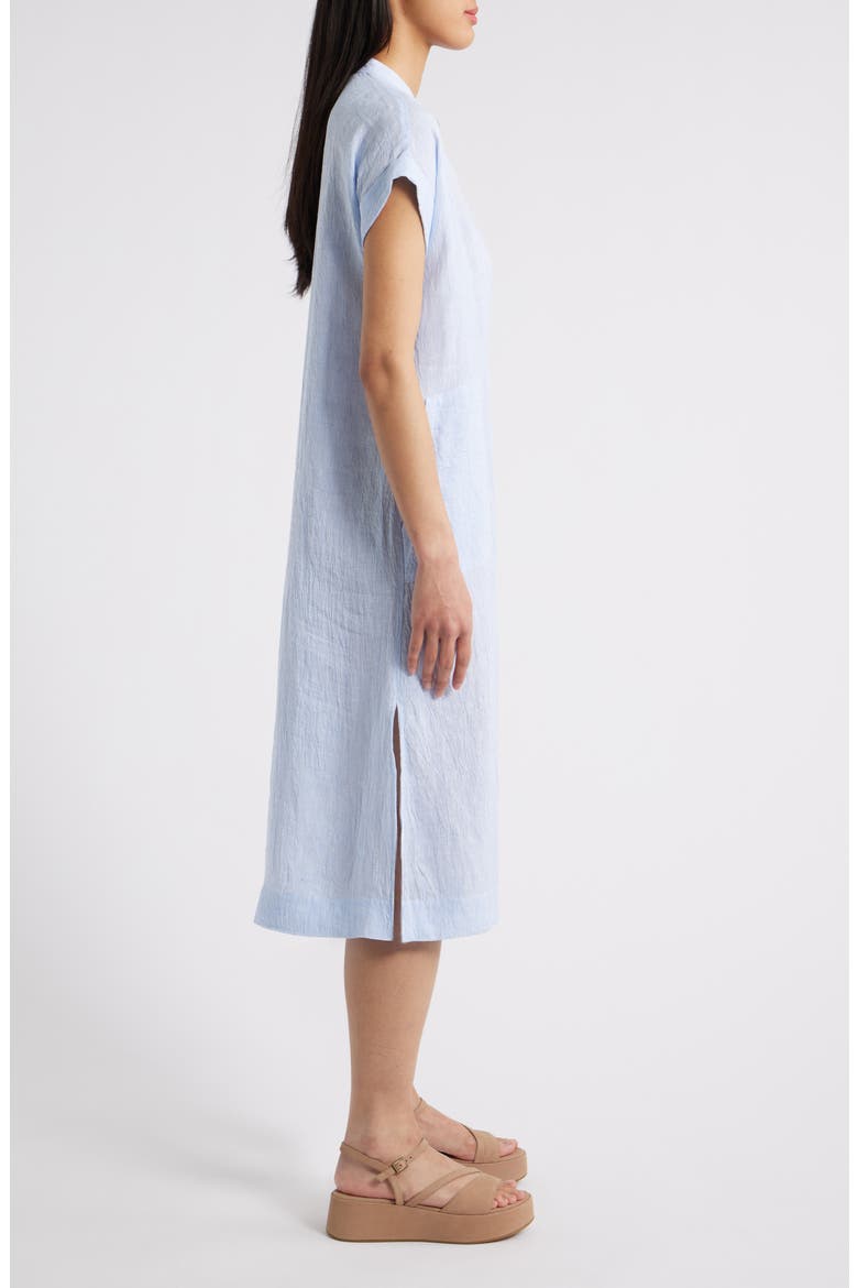 Short Sleeve Organic Linen Shift Dress, Alternate, color, ULTRAMARINE
