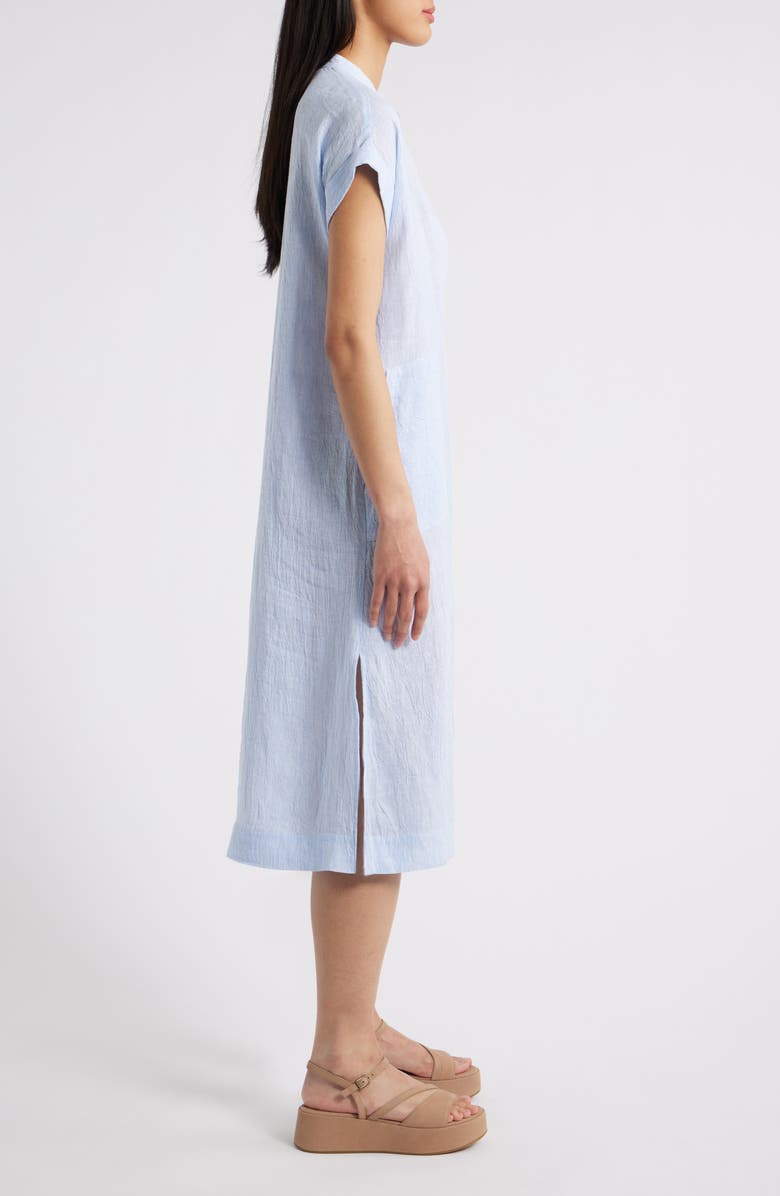 Stripe Cap Sleeve Organic Cotton Midi Dress