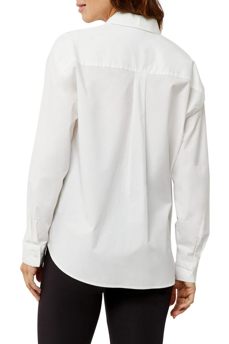 Long Sleeve Boyfriend Fit Button-Up Maternity Shirt, Alternate, color, WHITE