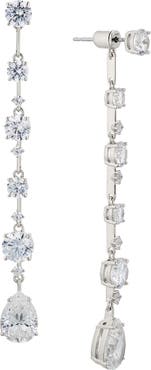 Nadri Cora Cubic Zirconia Front/Back Linear Drop Earrings