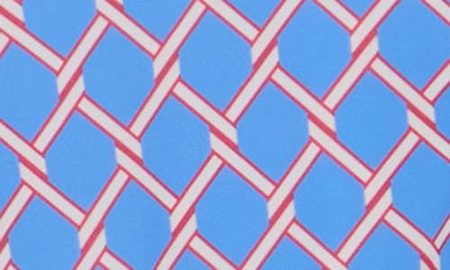 Brooks Brothers Geo Print Belted Long Sleeve Shirtdress In Blue