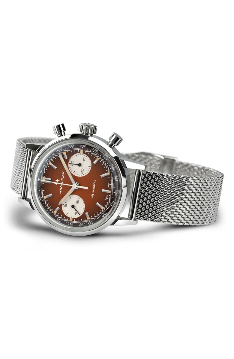 Hamilton American Classic Intra‑Matic Bracelet Watch, Alternate, color, Red